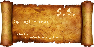 Spiegl Vince névjegykártya
